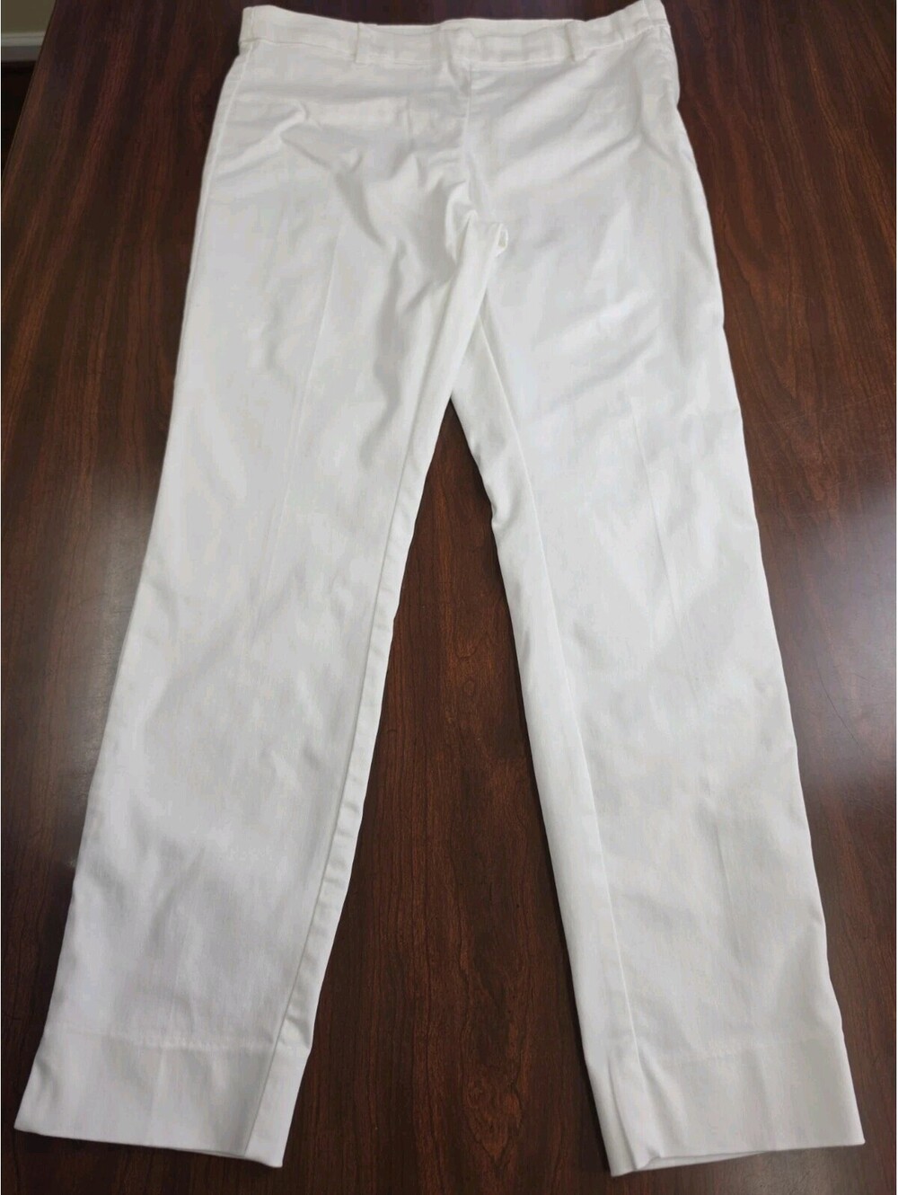 NWT H&M White Super Stretch Ankle Slacks Women Size 8 Minimalist Career Trousers